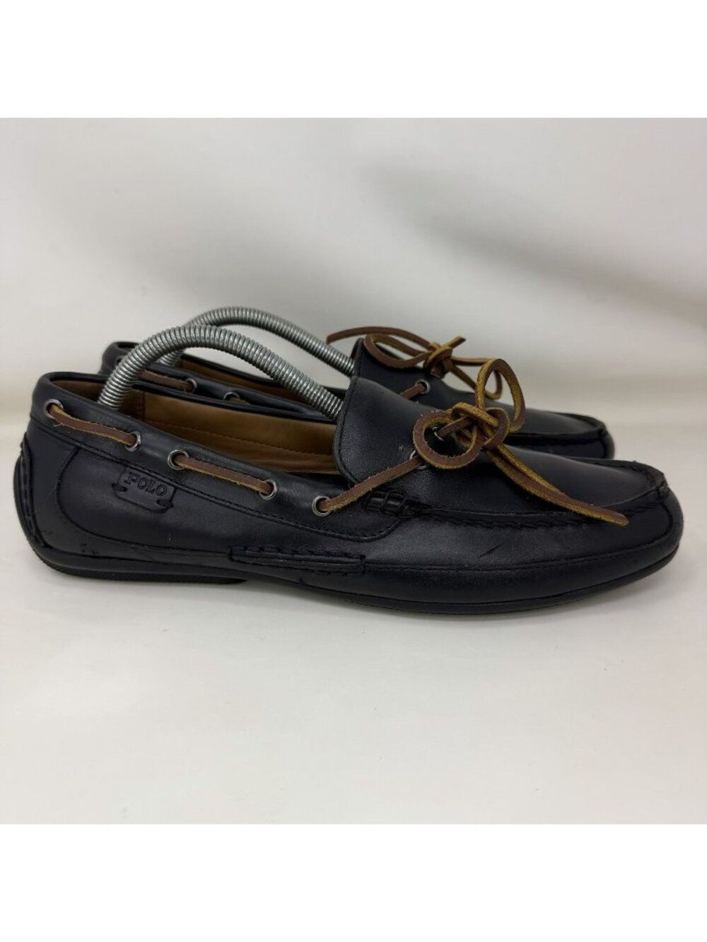 Polo Ralph Lauren Roberts Leather Driver Loafers Black Men's Size 9.5 D
